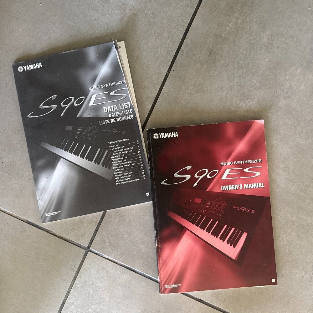 Yamaha S90ES Owner's Manual + Data List Booklet Synthesizer Guides